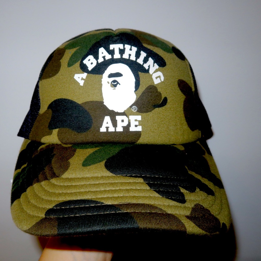 Bape Camouflage Hat - Green and Black